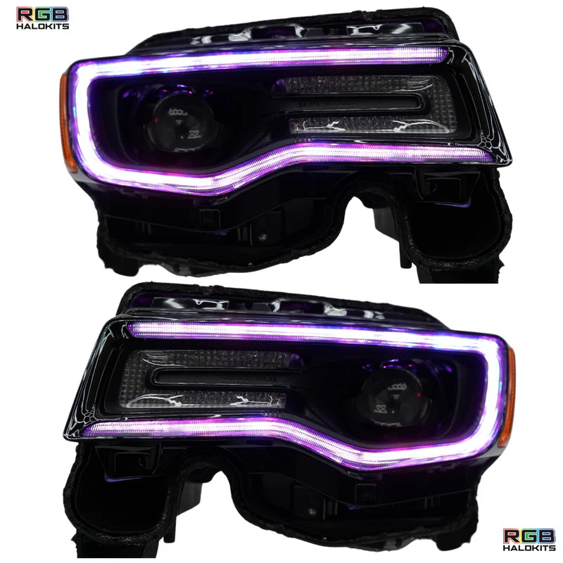 Jeep Grand Cherokee Multicolor DRL Boards (2014-2021) - LED Daytime Running Lights for Enhanced Visibility & Style - Perfect for Off-Roading & Night Driving