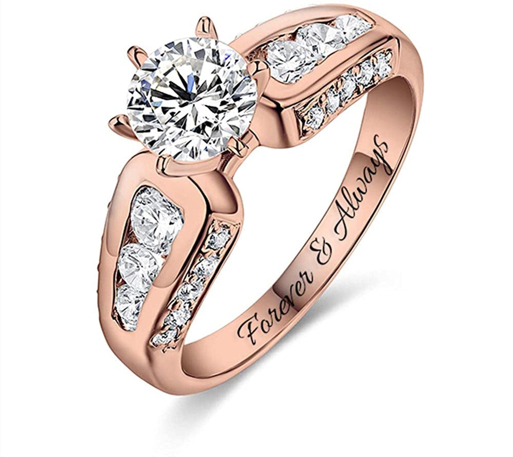 Custom 925 Sterling Silver Birthstone Ring - Personalized Engraved Name Ring for Wedding, Engagement, Couple & Mother's Day Gifts - Perfect for Anniversaries, Valentine's Day & Special Occasions