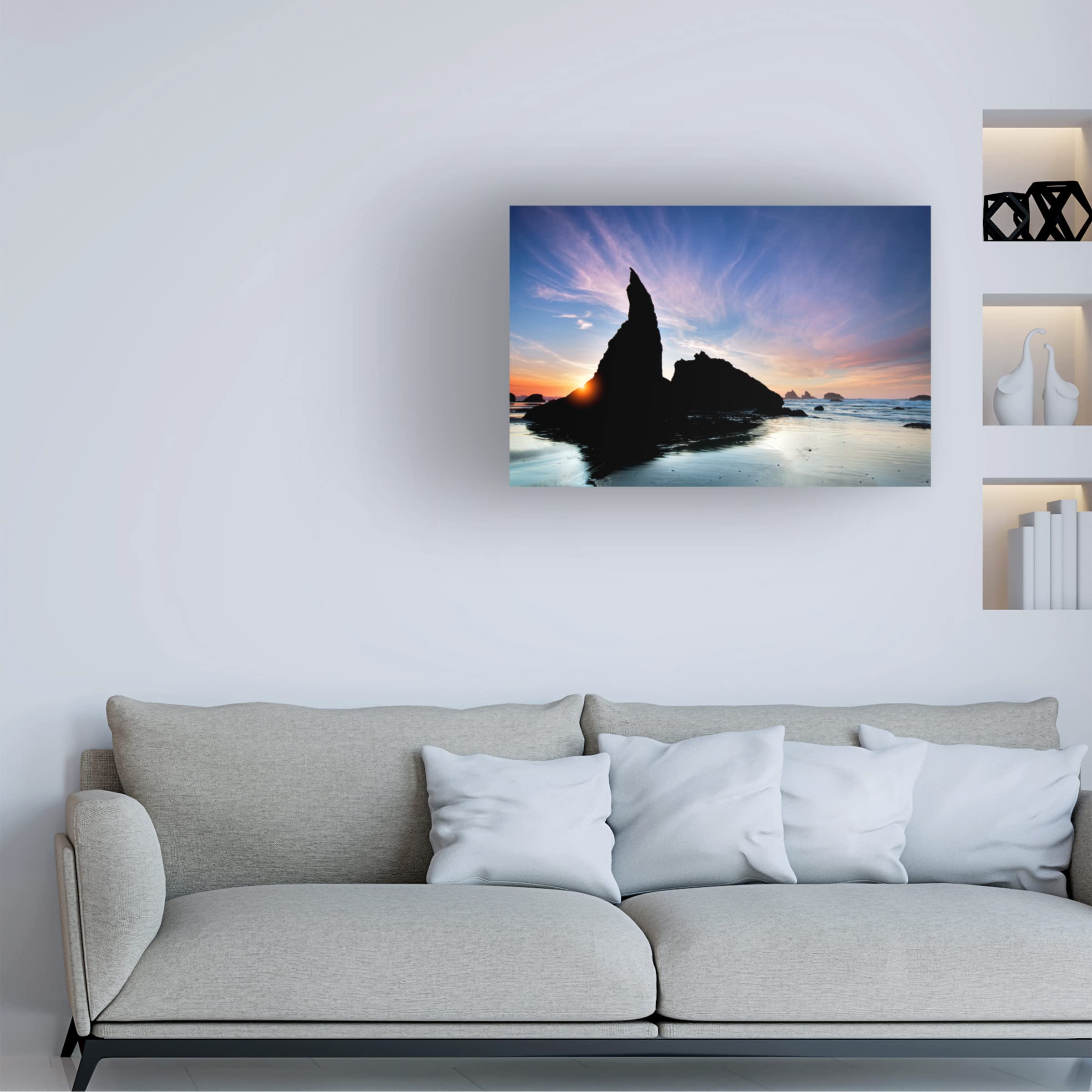 Dennis Frates 'Rocky Coast 21' Canvas Wall Art Print - Stunning Ocean Landscape Painting for Living Room, Bedroom & Office Decor