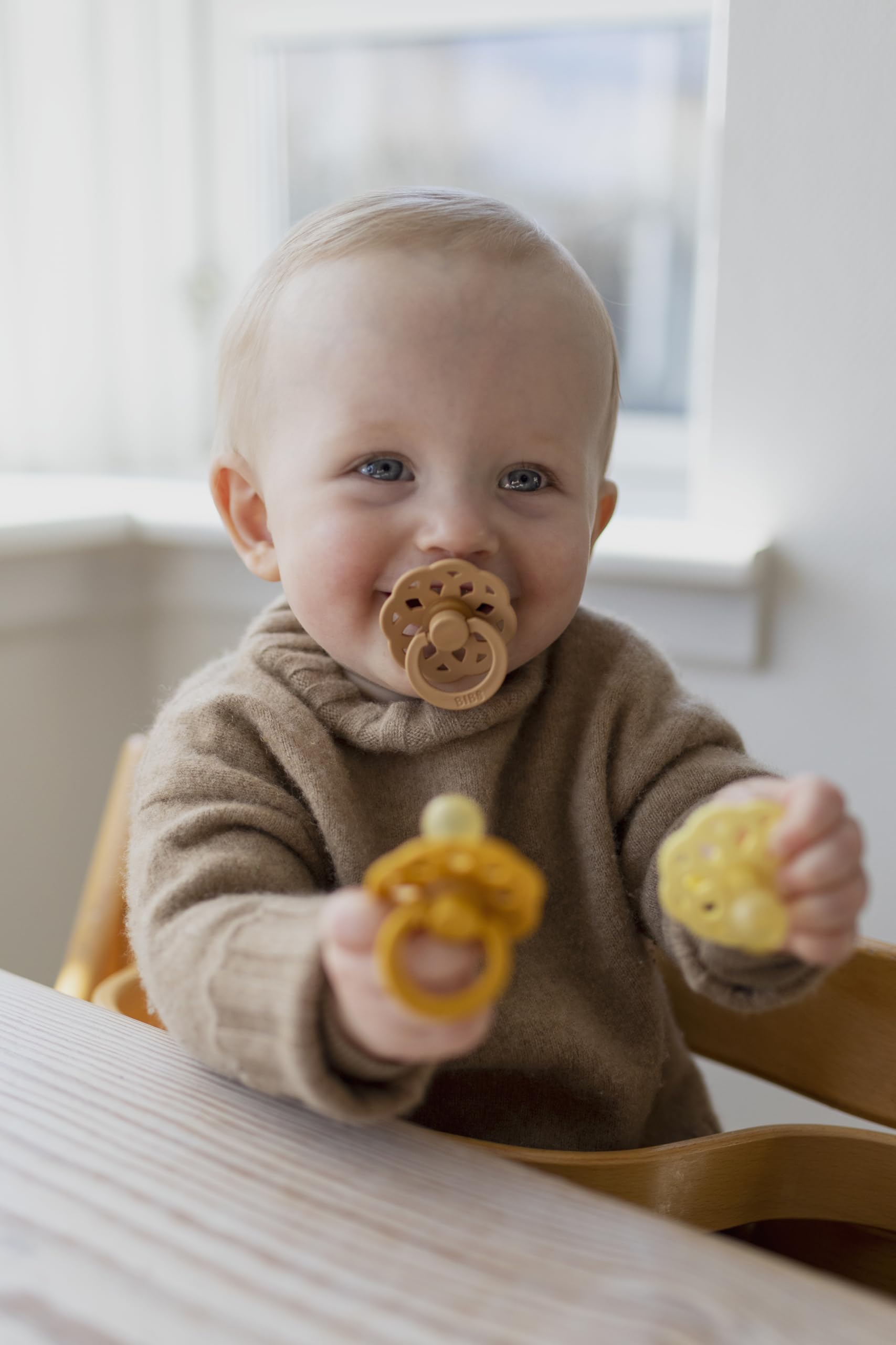 BIBS Boheme Pacifier 2-Pack - BPA Free Baby Soother for 0-6 Months (Ivory/Sage) - Perfect for Newborns, Daycare & Travel Essentials