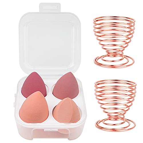 6 Pcs Multi-Colored Makeup Sponge Set with Holders - Beauty Blender for Cream, Powder & Liquid Foundation | Perfect for Daily Makeup, Contouring & Professional Makeup Artists