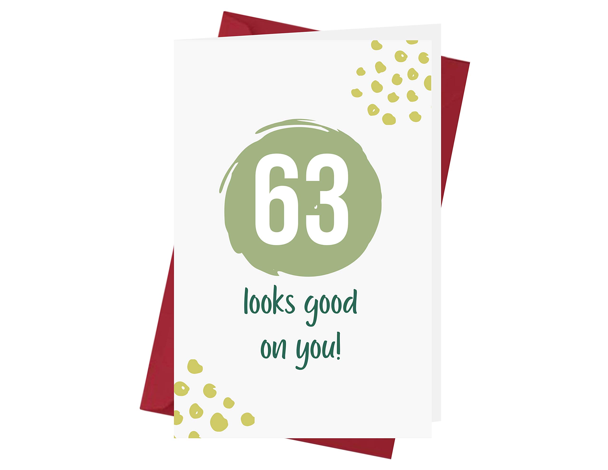 Funny 63rd Birthday Card with Red Envelope - Perfect for Celebrations