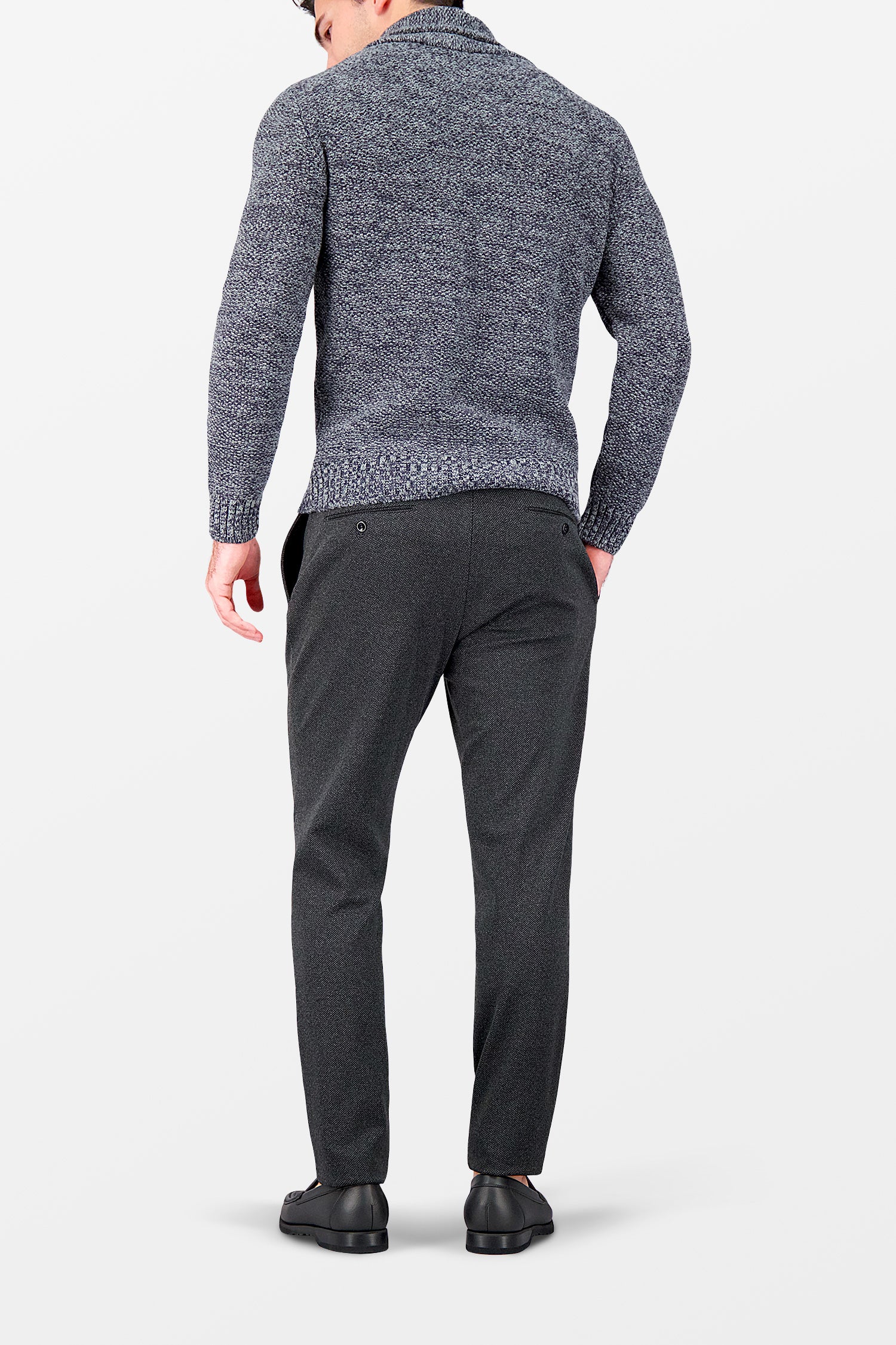 Incotex Dark Grey Knitted Trousers for Men - Comfortable Stretch Slim Fit Pants for Business Casual & Office Wear