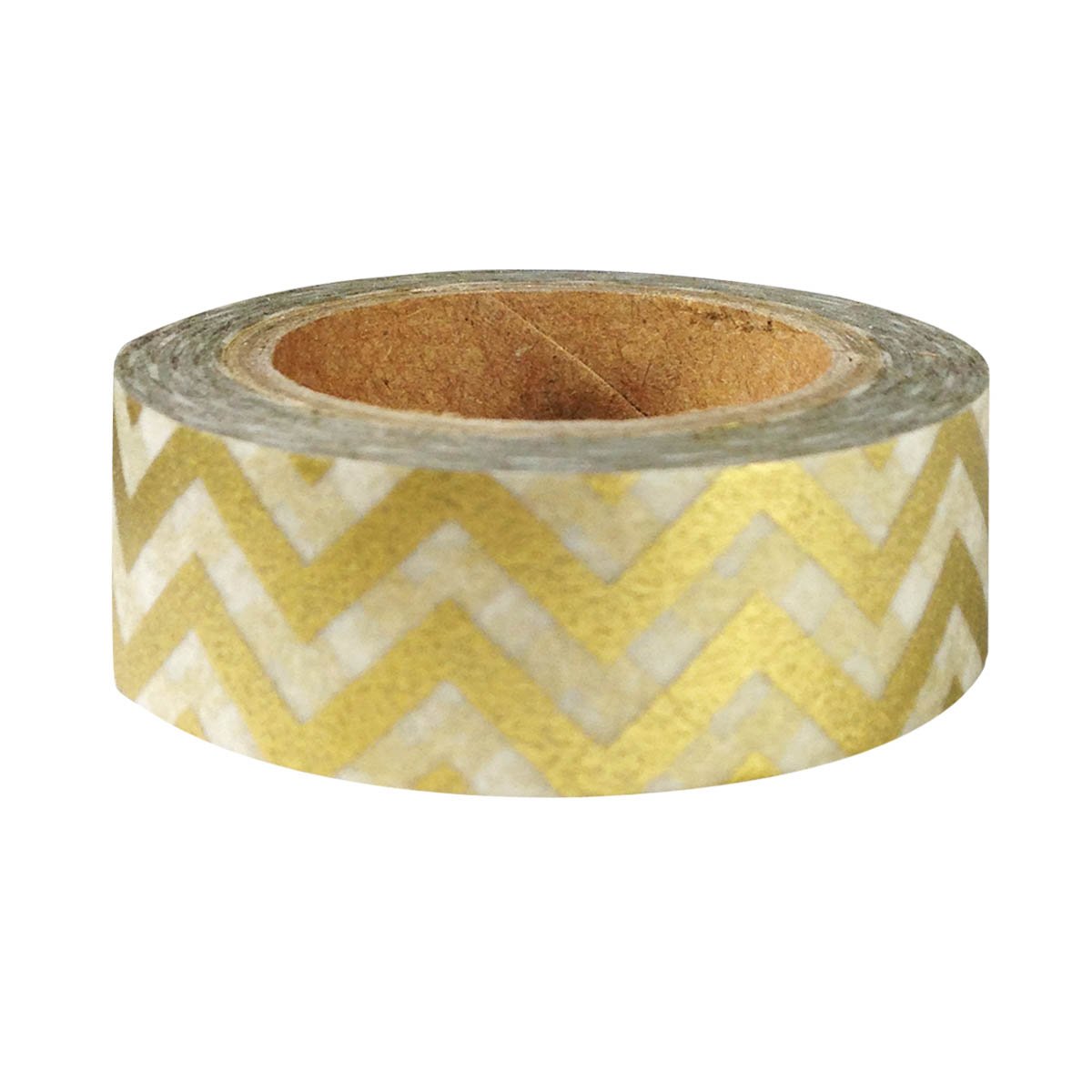 Allydrew Striped Japanese Washi Masking Tape - Gold Chevron Pattern for Scrapbooking, Journaling, Gift Wrapping & DIY Crafts