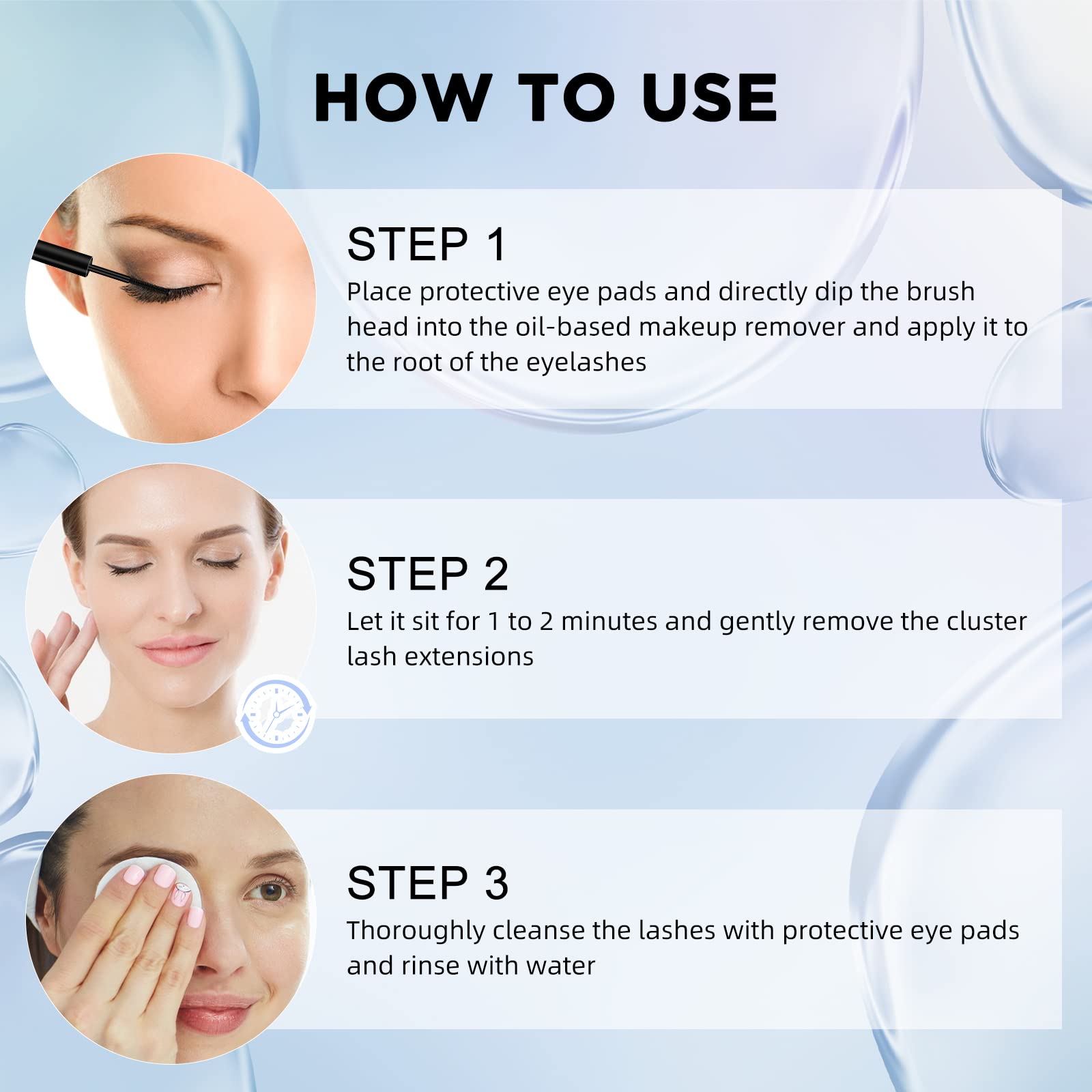 QUEWEL Cluster Lashes Remover for Sensitive Skin - Gentle Eyelash Extension Glue Removal, 5ml Clear Solution - Safe for Home Use | Perfect for Lash Artists & DIY Beauty Enthusiasts