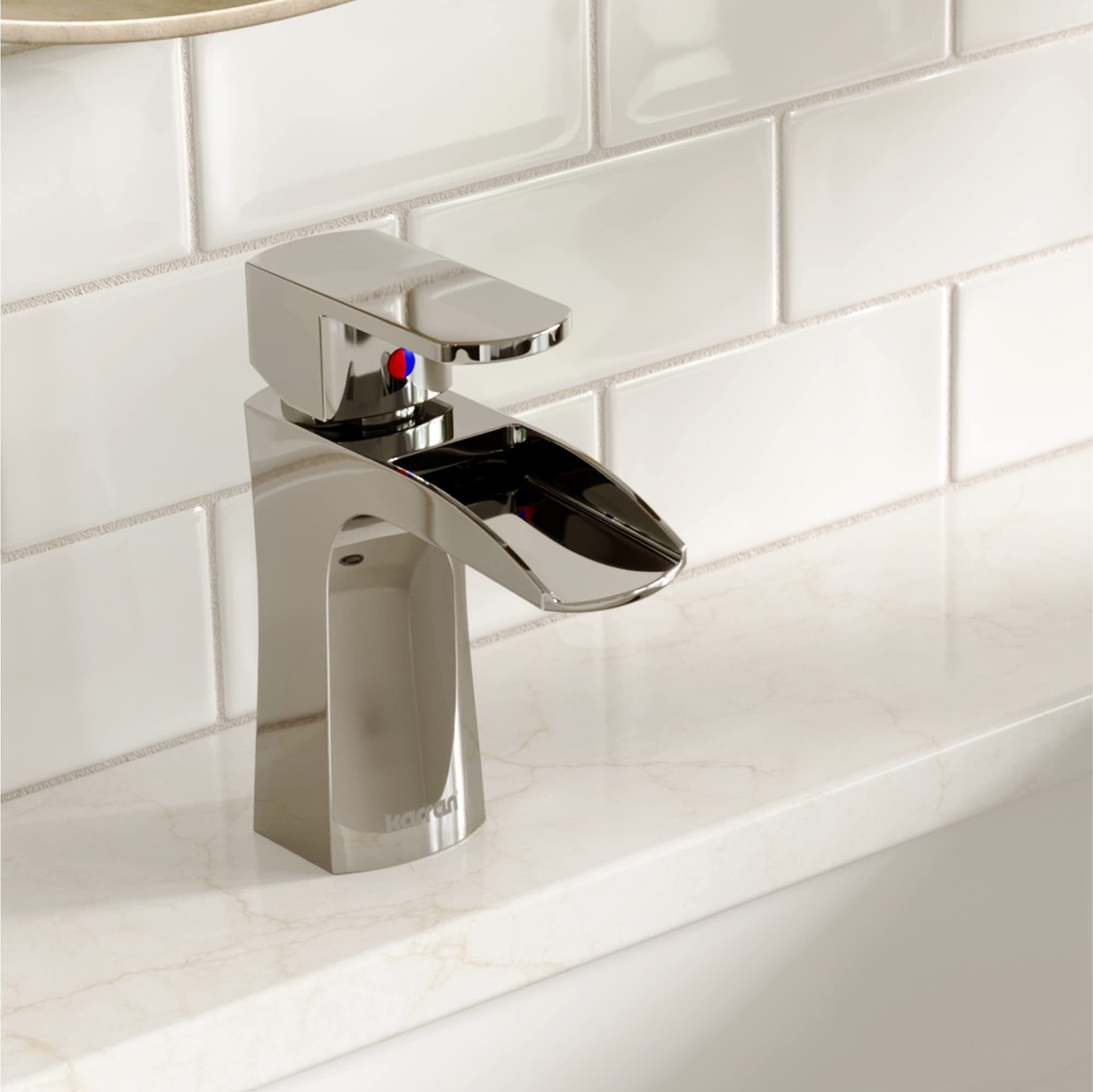 Karran KBF440 Kassel Single Hole Single Handle Bathroom Sink Faucet with Pop-Up Drain - Chrome Finish for Modern Vanity & Powder Room Installation