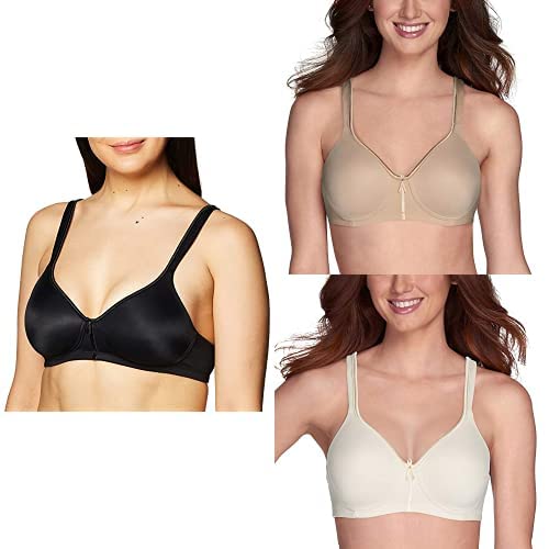 Vanity Fair Women's Body Caress Full Coverage Wirefree Bra 72335 - Comfortable Seamless Underwire-Free Support for Everyday Wear, Work & Lounge