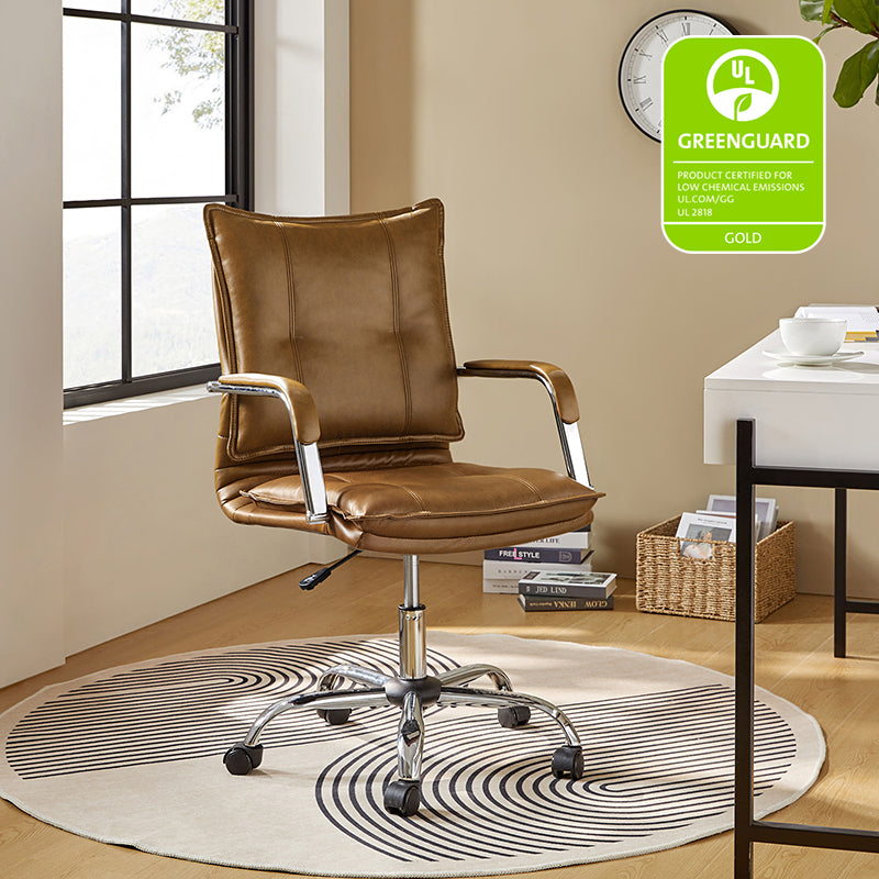 Ergonomic Doug Task Chair with Padded Arms - Adjustable Office Chair for Home & Work - Comfortable Desk Chair with Lumbar Support for Long Hours Sitting