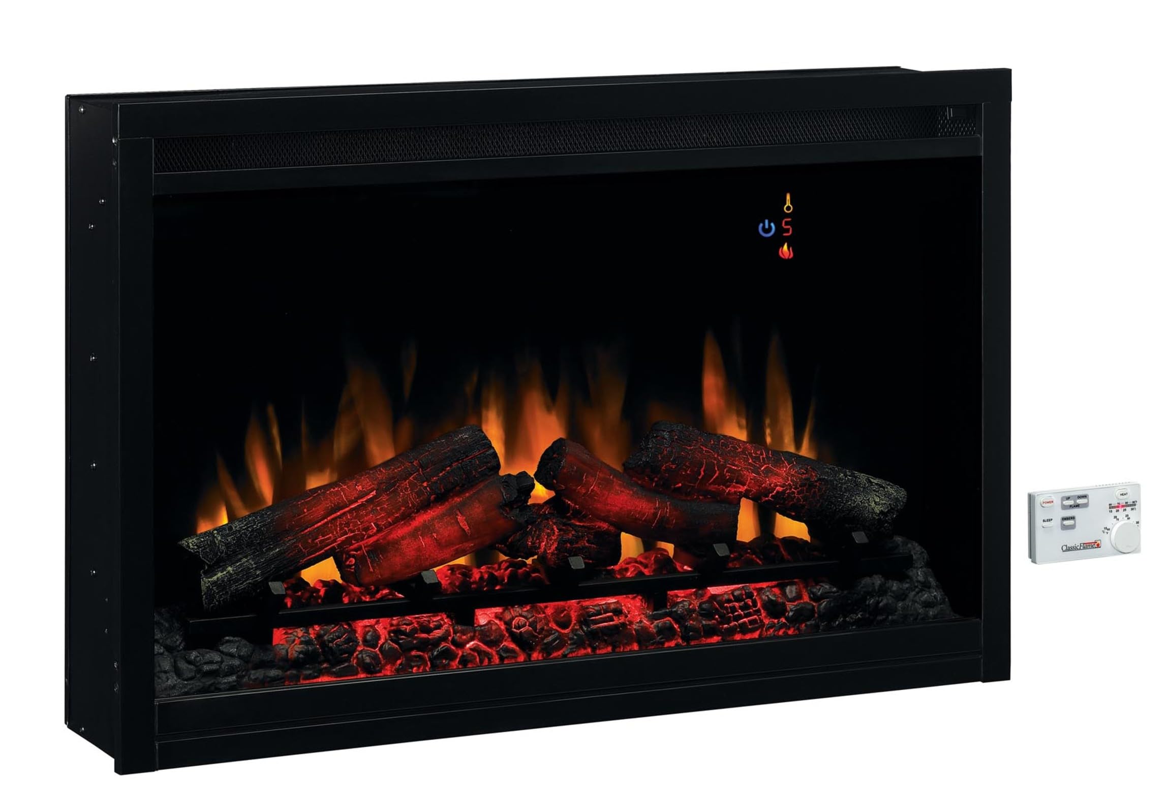 ClassicFlame 36-Inch Traditional Built-In Electric Fireplace Insert - 120V - Perfect for Living Rooms, Bedrooms & Home Decor