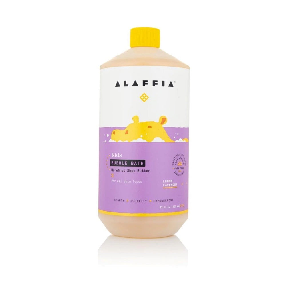 ALAFFIA Kids Bubble Bath - Lemon Lavender Scent, 950ml | Gentle & Natural Foaming Bath for Children | Perfect for Relaxing Bedtime & Playtime Baths