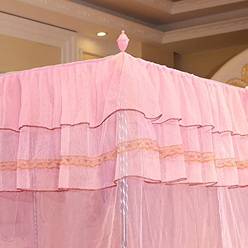 Luxury 4 Corner Post Bed Canopy with 3 Side Openings - Princess Net Bed Curtain for Single, Double & King Size Beds - Elegant Bedroom Decor for Romantic Nights, Kids Room & Boho Chic Style
