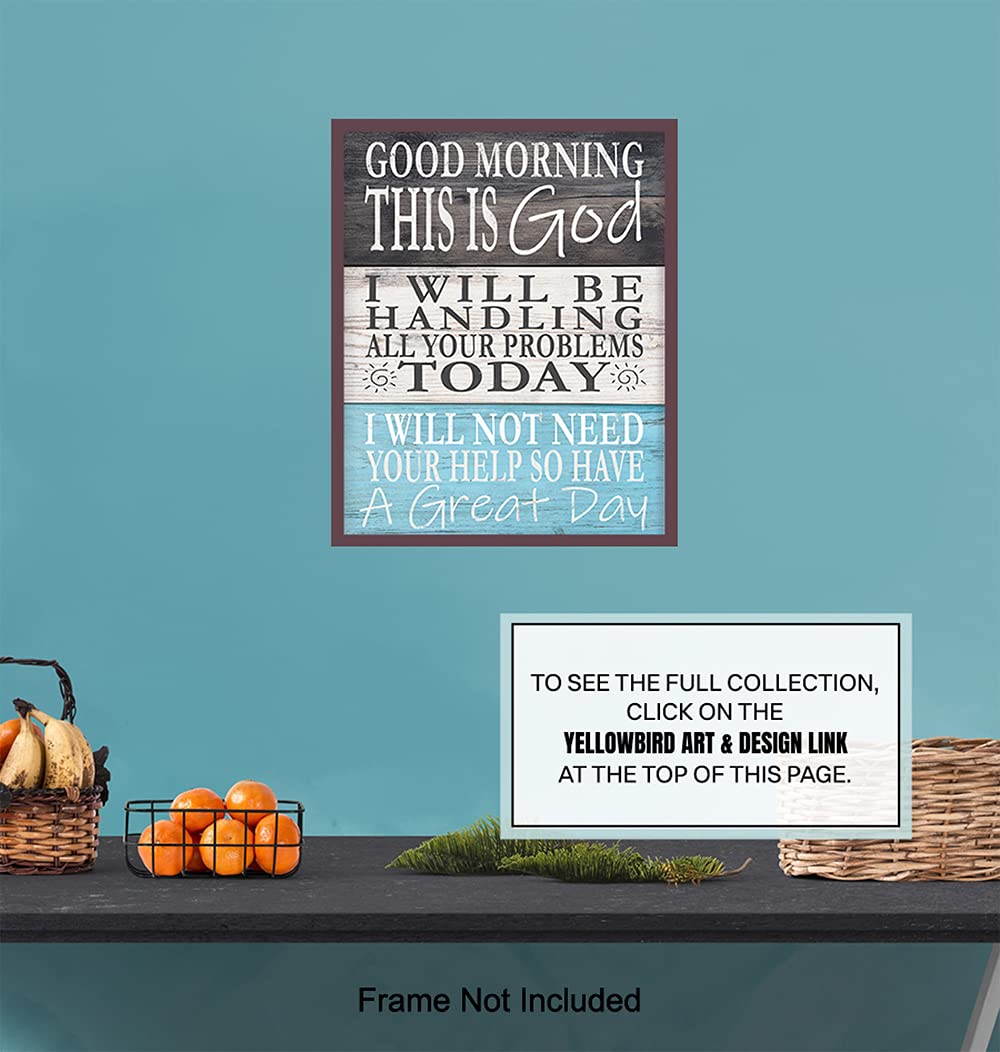 Religious Wall Decor - Christian Gifts for Women & Men - Catholic Home Decor - Inspirational Bible Quotes Sign - Faith-Based Wall Art in Light Blue | Perfect for Church, Bedroom & Spiritual Spaces