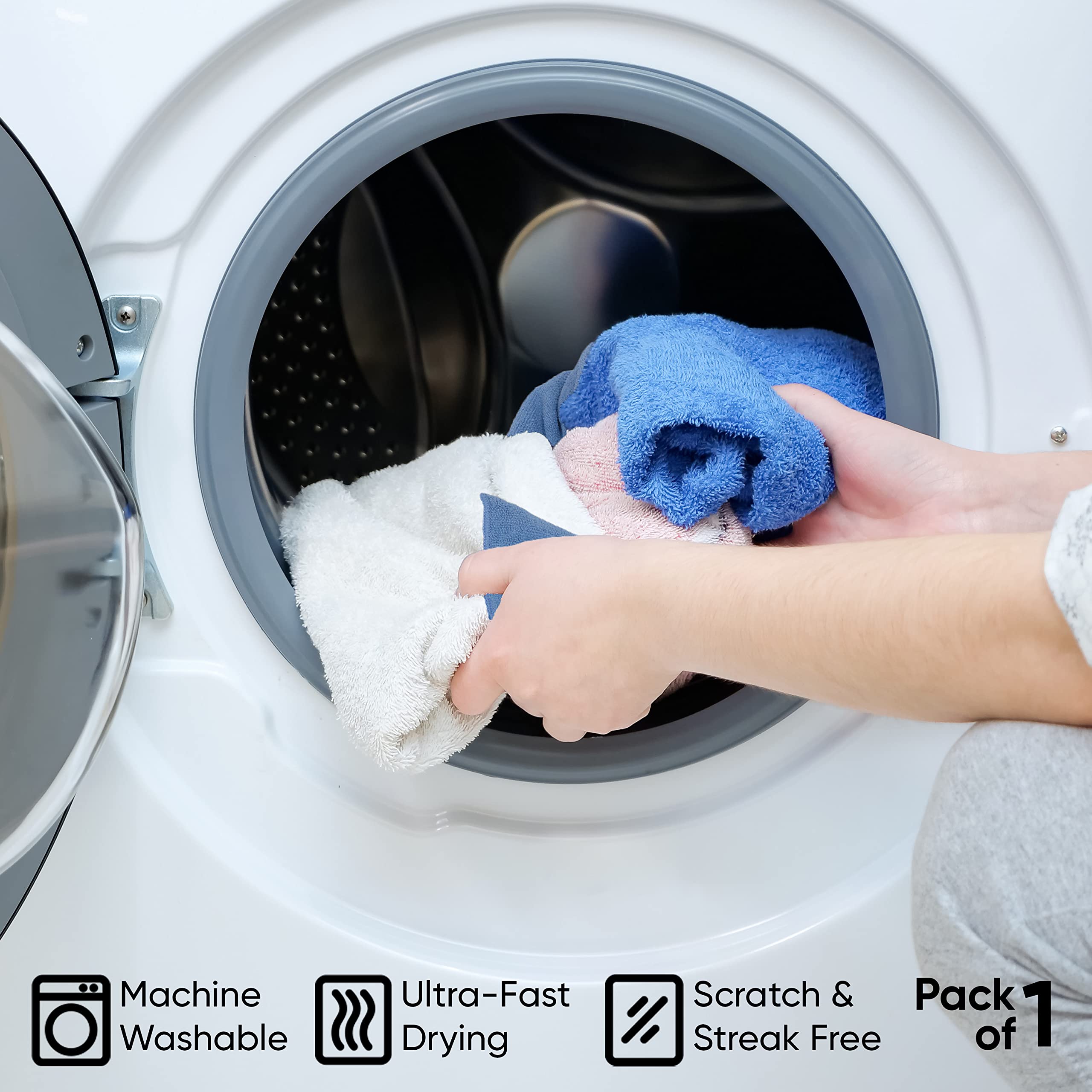 Premium Color-Coded Microfiber Cleaning Cloths - Ultra Soft, Durable & Multipurpose for Bathroom, Kitchen, Windows, Furniture & Electronics (Blue) | Perfect for Home Cleaning, Car Detailing & Office Maintenance