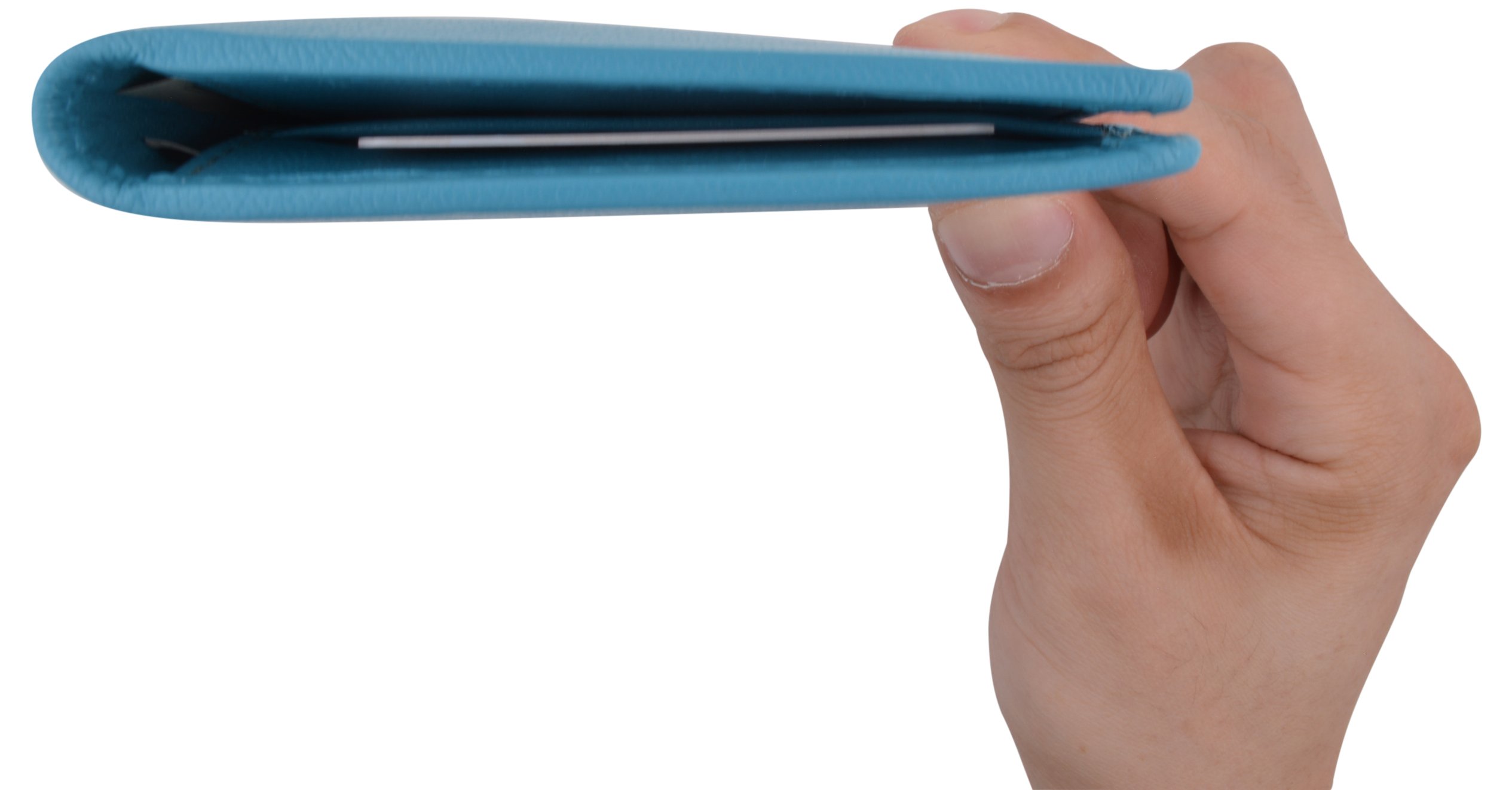Handcrafted Genuine Soft Leather Checkbook Cover - Premium MARSHAL Wallet Organizer for Men & Women (Baby Blue) | Perfect Gift for Graduation, Birthday & Office Use
