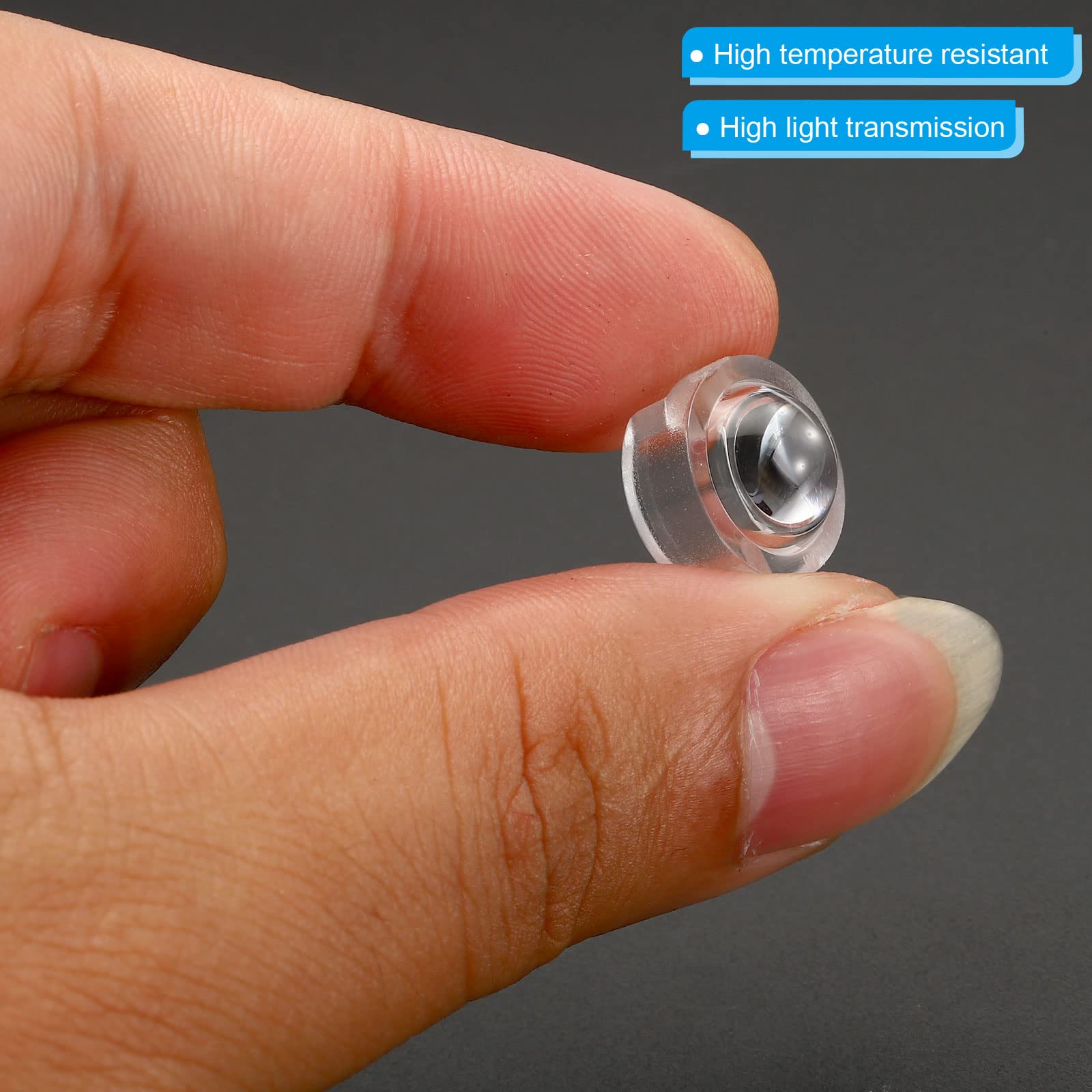 PATIKIL 13mm LED Convex Lens - 20 Pack 15° Beam Angle Acrylic Optical Condenser Lens for 1W 3W LED Beads & Infrared Cameras - Clear Transparent Lenses for DIY Lighting Projects, Stage Lights, and Security Camera Enhancements