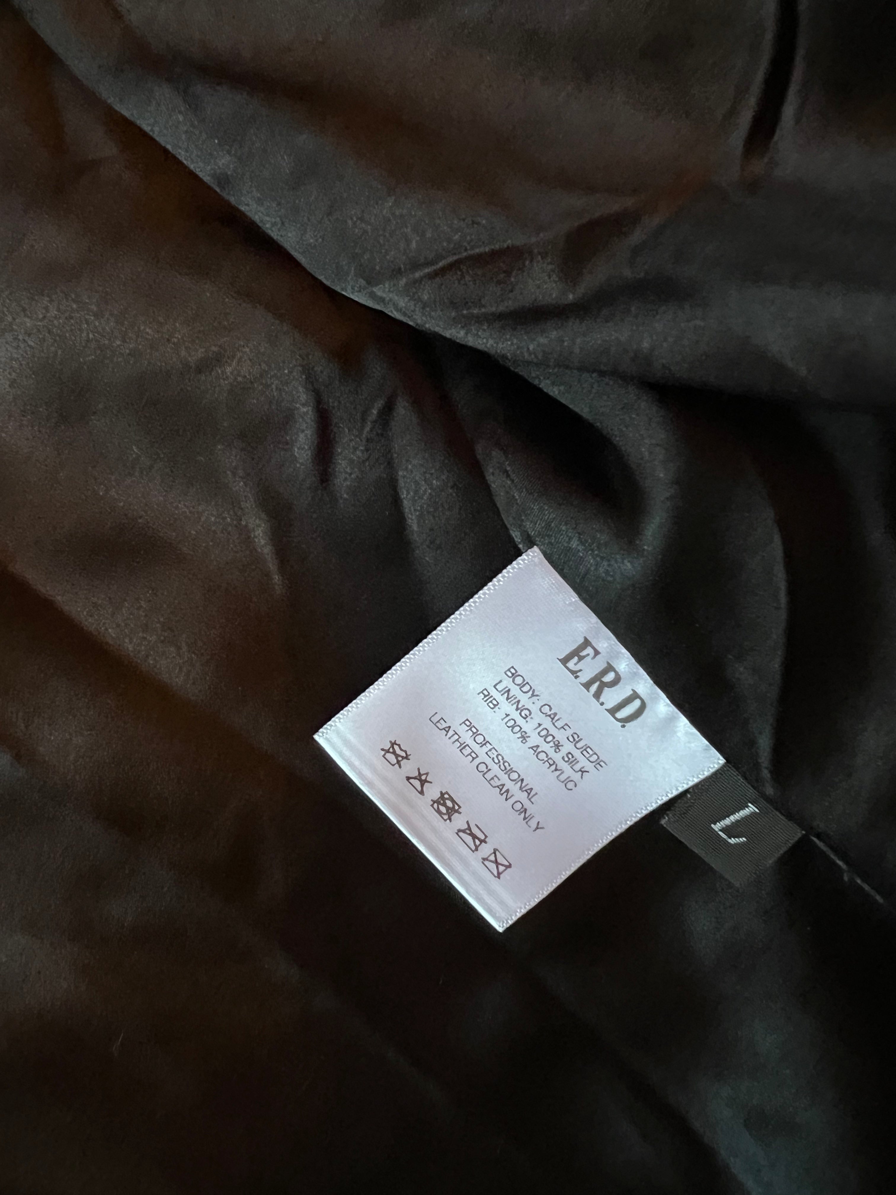 Enfants Riches Deprimes Black Suede Embroidered Bomber Jacket - Size L | Luxury Streetwear for Men | Perfect for Night Out & Fashion Events