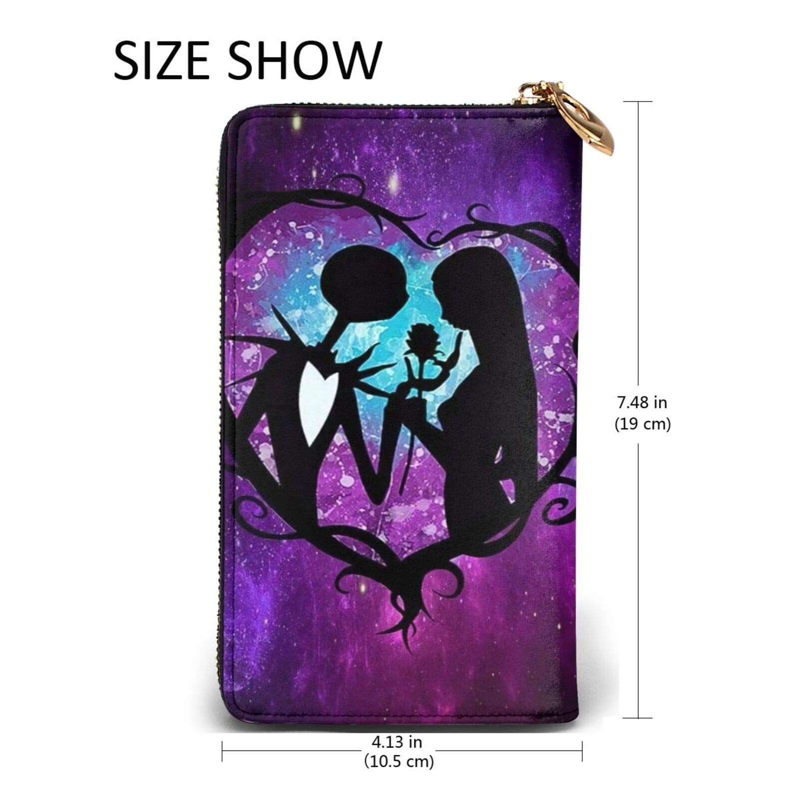 Nightmare Before Christmas Women's Small RFID Blocking Leather Wallet Wristlet Clutch Purse - Perfect for Halloween, Christmas Gifts & Everyday Use
