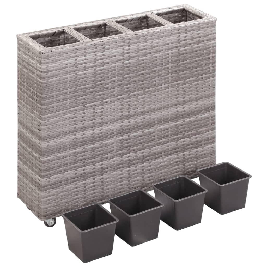 Raised Garden Bed with 4 Pots - 31.5