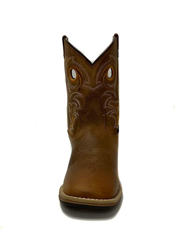 Dan Post DPC3964 Youth Storms Eye Jr Leather Boots Brown - Durable Kids Cowboy Boots for Western Riding, Rodeo & Outdoor Adventures