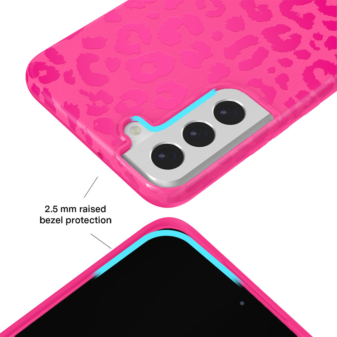 Hot Pink Leopard Print Samsung Phone Case - Trendy & Protective Cover for Galaxy S21/S20/Note 20 - Perfect for Fashion Lovers & Everyday Use