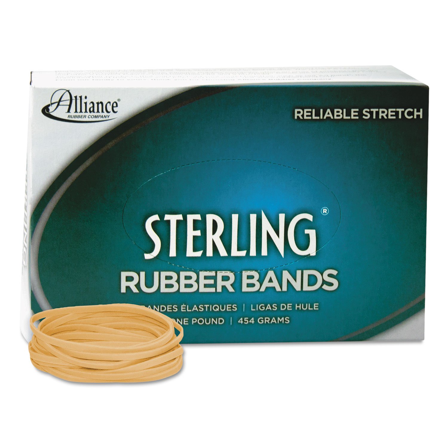 Alliance 24335 Premium Sterling Rubber Bands - 3 1/2 x 1/8 Inch Size, 850 Bands per 1lb Box (33 Count) - Heavy Duty Office, School, Packaging & Craft Supplies for Organizing, Bundling & DIY Projects