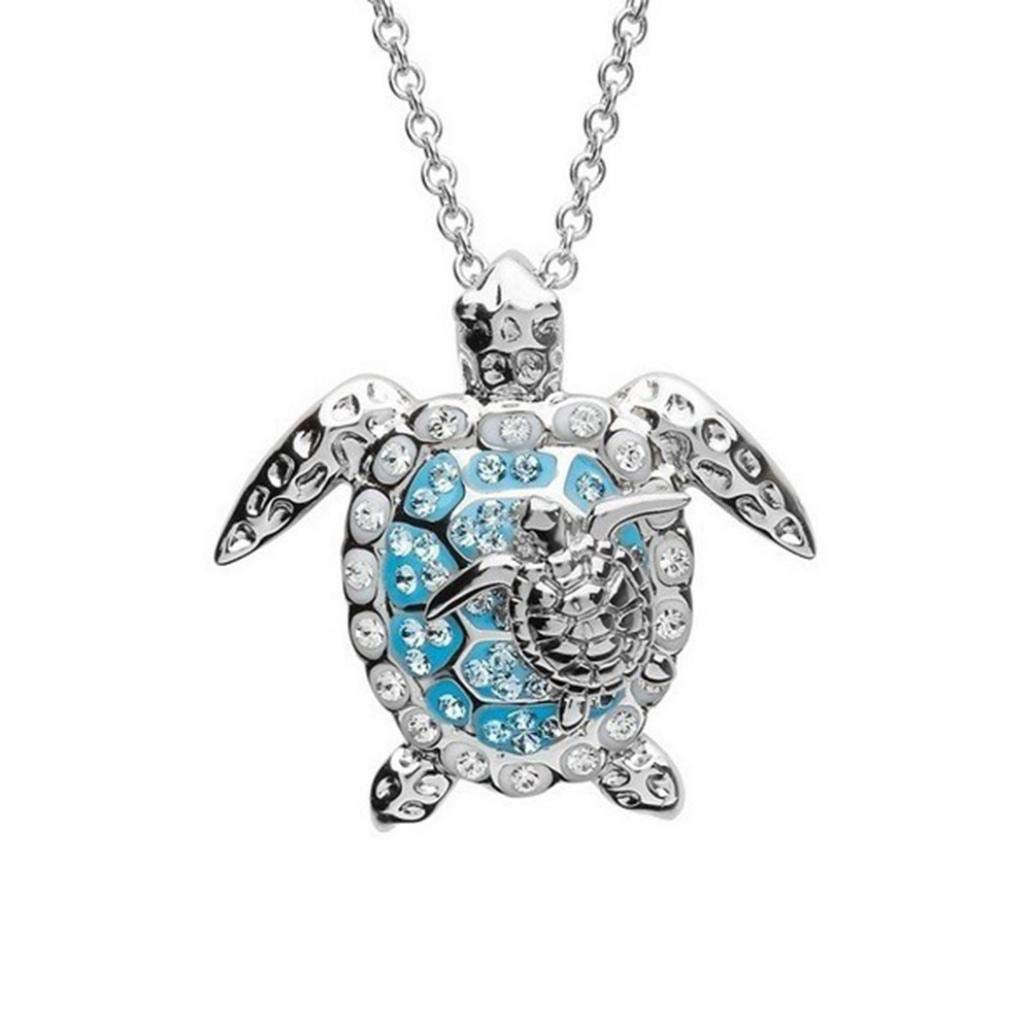 Stylish Rhinestone Turtle Pendant Necklace for Women - Mother & Baby Matching Jewelry Set - Elegant Gift for Her - Perfect for Mother's Day, Birthdays & Special Occasions