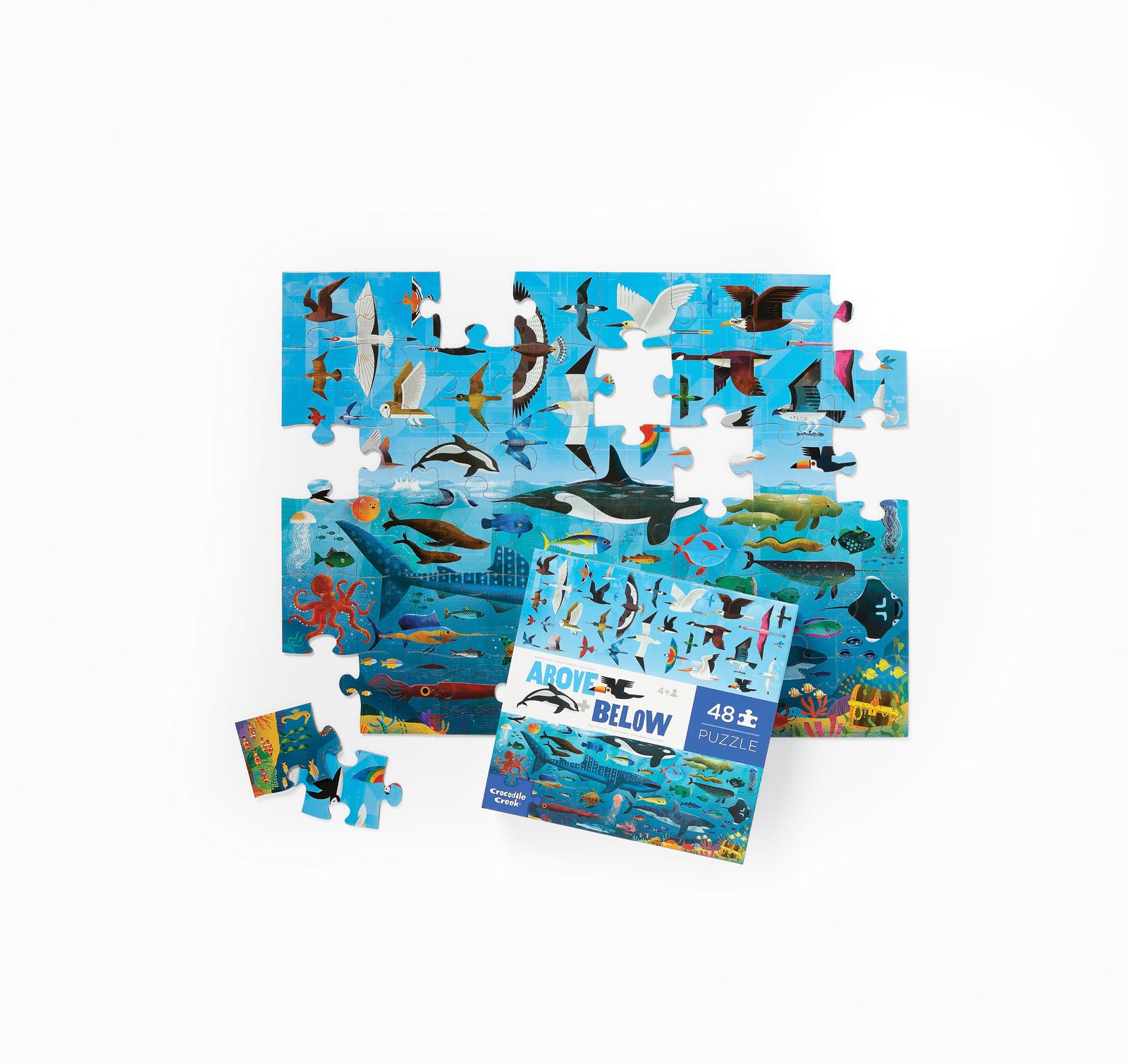 Above & Below Floor Puzzle 48 Pieces - Ocean and Sky Educational Jigsaw for Kids | Perfect for Classroom Learning & Family Game Night