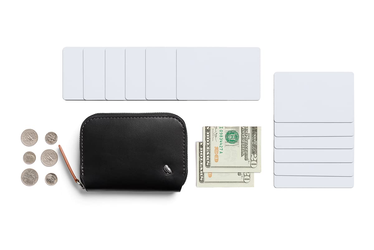 Bellroy Folio Mini Slim RFID Blocking Wallet with Coin Pouch - Premium Leather Minimalist Card Holder for Men & Women - Perfect for Travel, Business & Everyday Carry (Black)