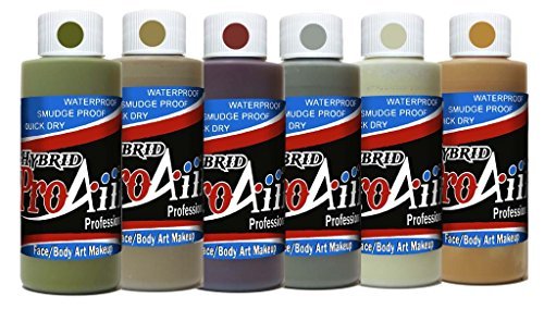 ProAiir Waterproof Face Paint - 6 Zombie Colors for Halloween & Cosplay
