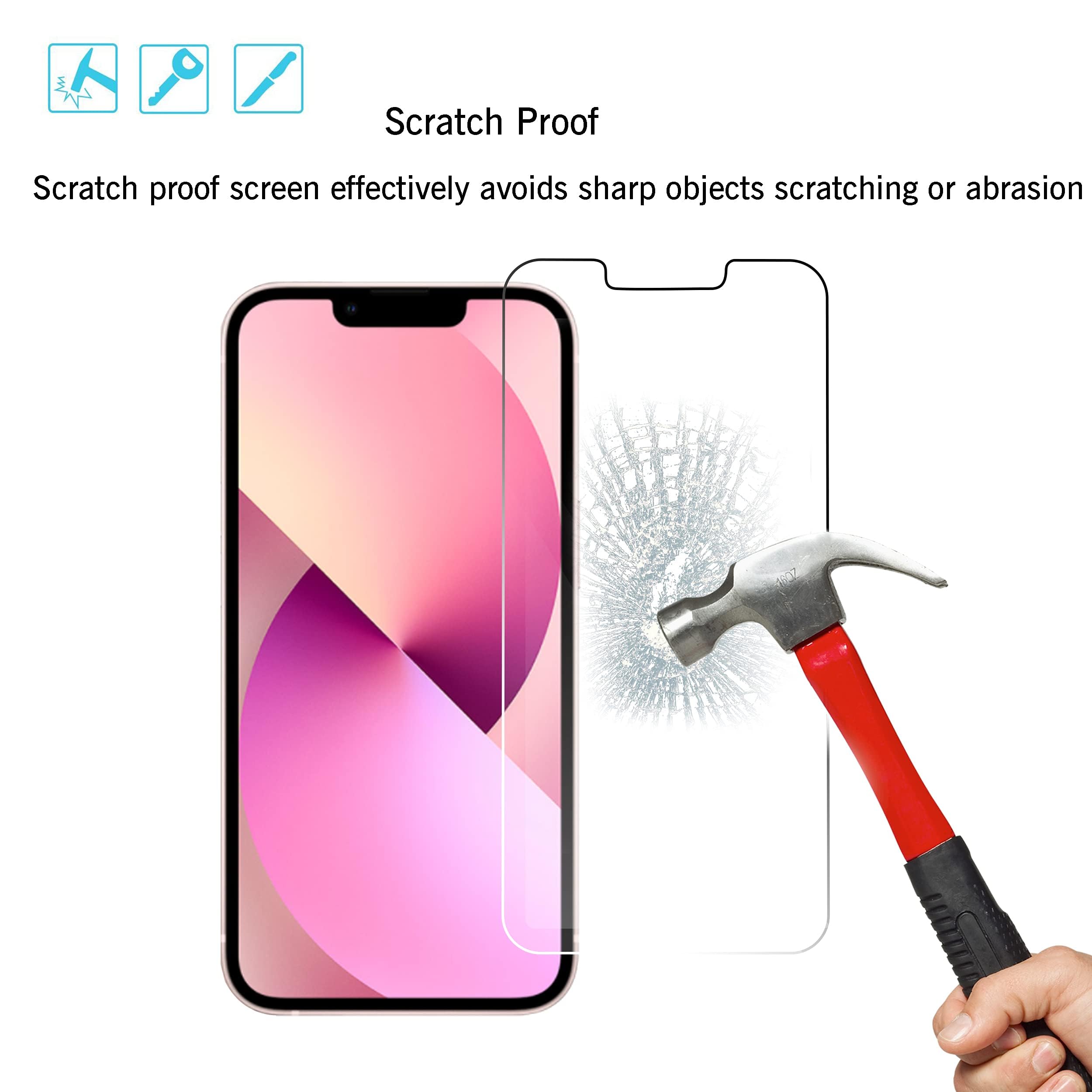 Ailun 3-Pack Tempered Glass Screen Protector for iPhone 16e/14/13/13 Pro (6.1 Inch) & Camera Lens Protector for iPhone 13 Pro/Pro Max (6.1
