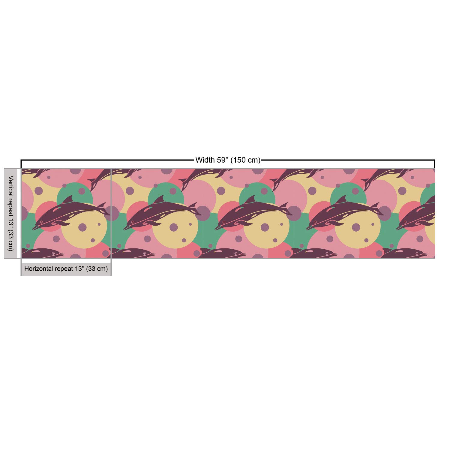 Ambesonne Aquatic Fabric by The Yard - Dolphins Underwater Bubbles Ocean Sea Illustration, Decorative Upholstery Fabric for Sofa, Curtains & Home Decor (2 Yards, Jade Green Dried Rose) | Perfect for DIY Projects, Pillow Covers & Coastal Themed Bedrooms