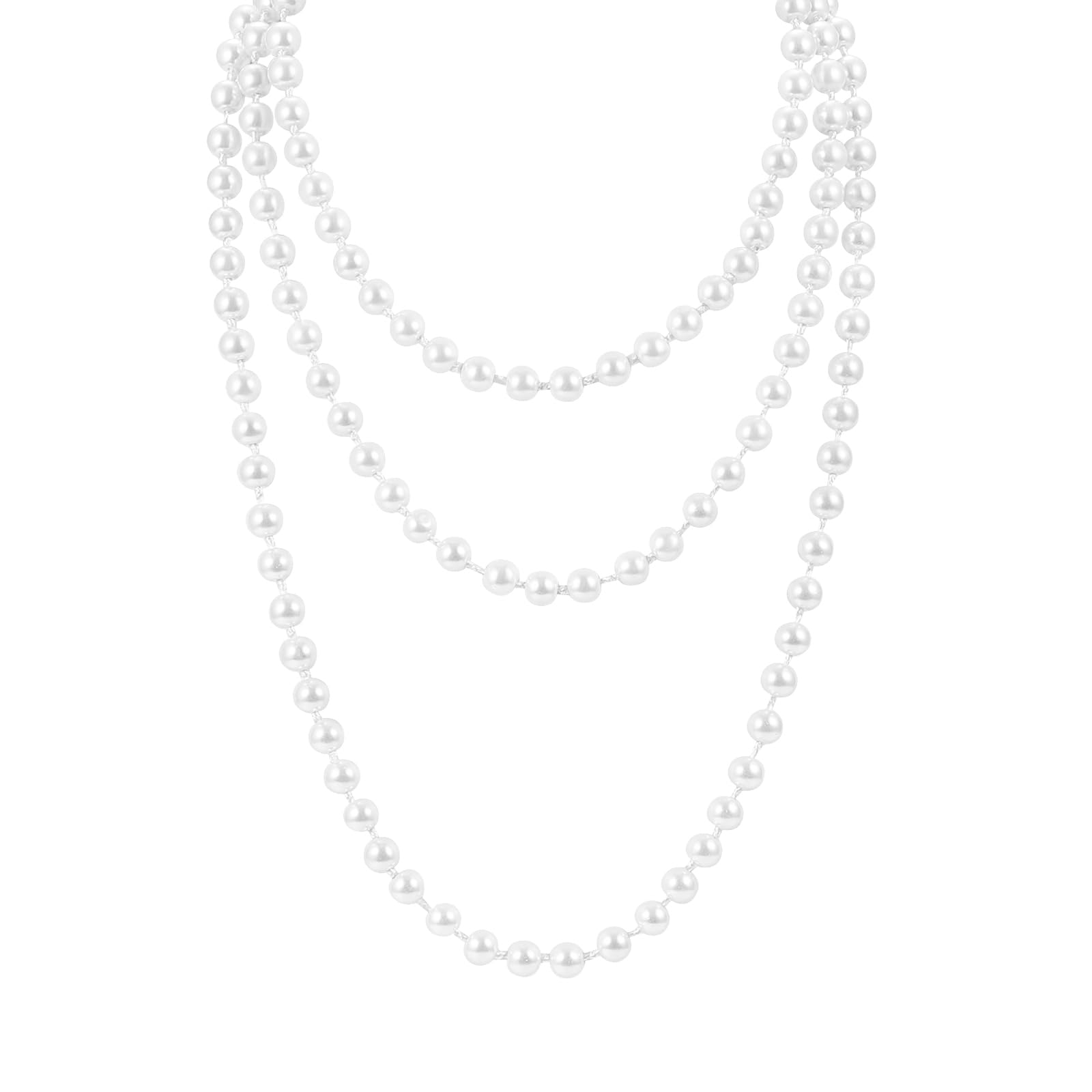 TINKSKY Fake Pearls Necklace - Vintage Style Long Pearl Chain for Women & Girls | Elegant Costume Jewelry for Parties, Weddings & Special Occasions