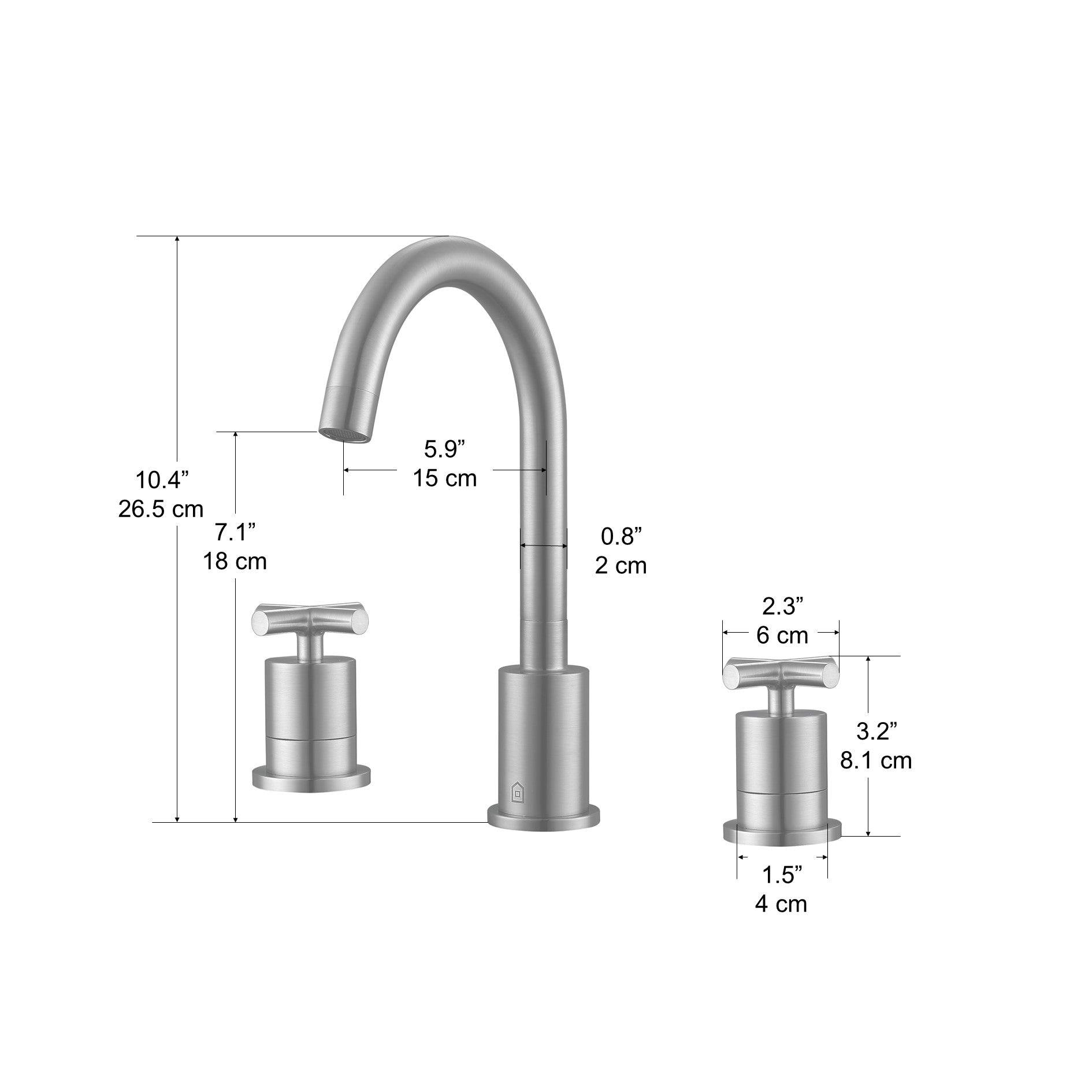 Ancona Ava Series Widespread Cross Handle Chrome Bathroom Faucet - Perfect for Modern Vanities and Luxury Bathroom Renovations