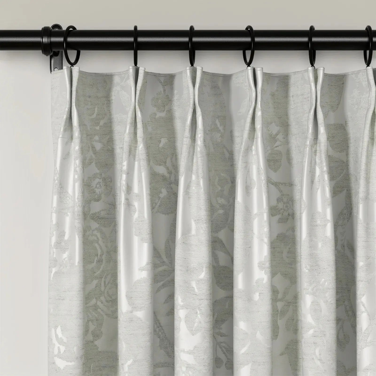 Lydia Garden Jacquard Pleated Curtains for Living Room & Bedroom - Elegant Window Treatments for Home Decor