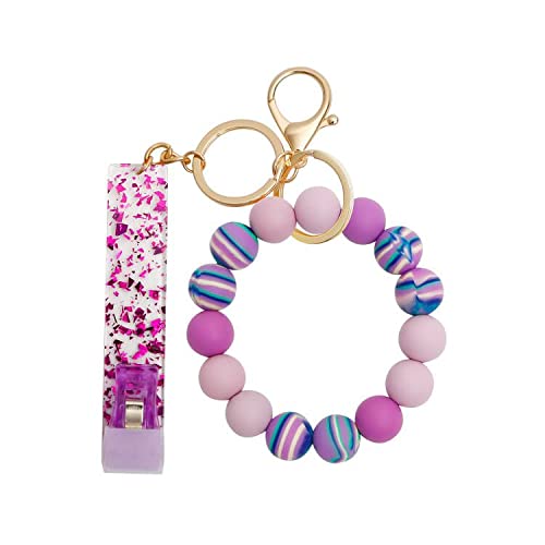 Silicone Beaded Acrylic ATM Card Keychain for Women - Credit Card Grabber with Long Nails, Card Puller Keychain Wristlet - Perfect for Easy ATM Access, Key Organization & Stylish Everyday Carry