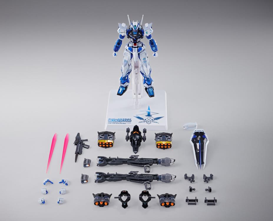 Bandai Metal Build Gundam SEED Astray Blue Frame Action Figure with Full Weapon Set - High-Quality Collectible Model Kit for Anime Fans & Gundam Enthusiasts - Perfect for Display, Photography, and Cosplay Props