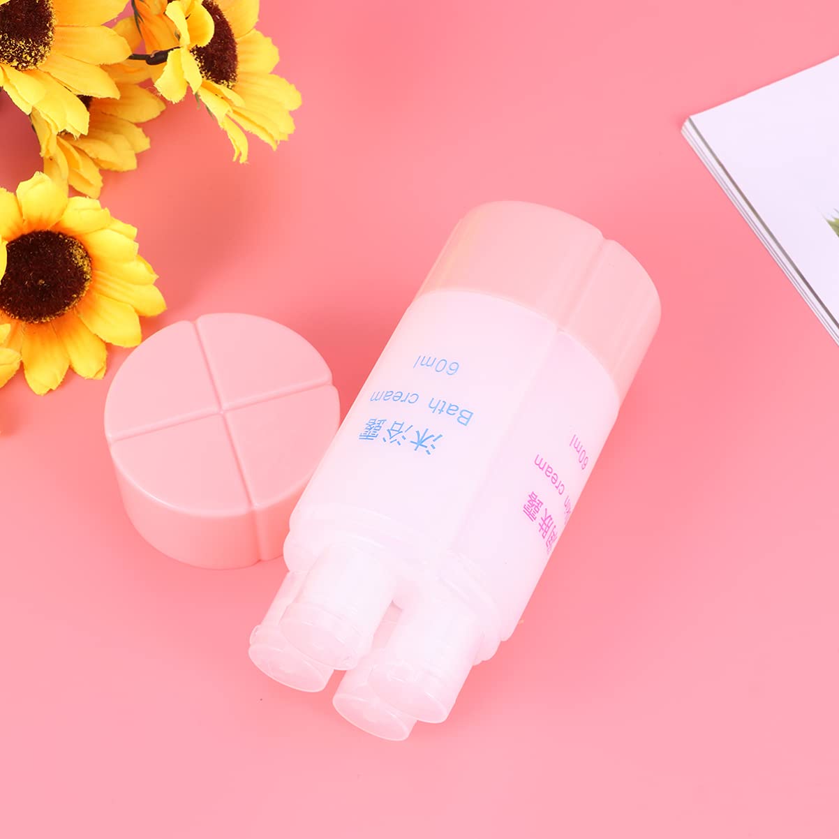 Uonlytech 4-in-1 Travel Bottle Set - 60ml Leak-Proof Silicone Containers for Shampoo, Lotion & Soap (Pink) | Perfect for Air Travel, Gym & Vacation Toiletries Organization