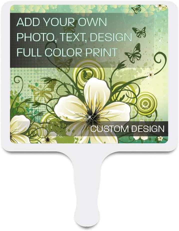 Custom Printed Church Fans - Personalized Handheld Waterproof Fans with Full Color Photo Print, 8x10.5 Inches, One Sided (108 Pack) - Perfect for Weddings, Baptisms, Church Events & Outdoor Gatherings