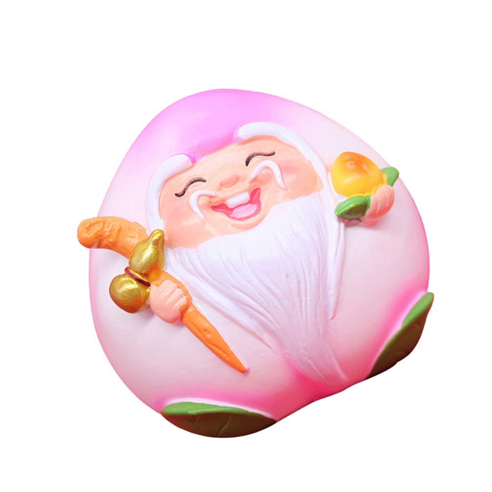 ADSE Resin Peach God Figurine - Chinese Birthday Cake Topper, Desk Sculpture & Decorative Gift for Grandma, Grandpa & Elders | Perfect for Birthday Cakes, Home Decor & Traditional Celebrations