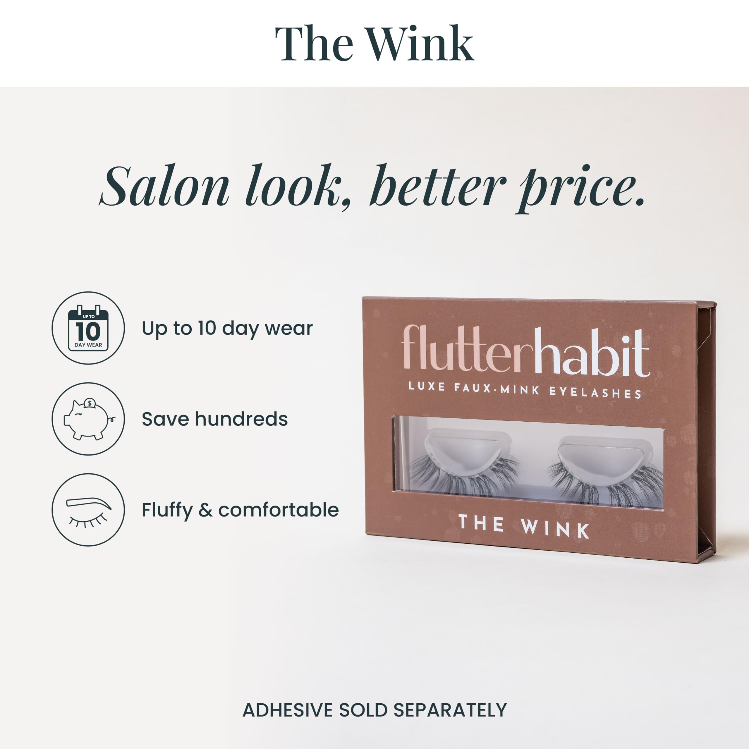 FlutterHabit The Wink Lashes - DIY Lash Extensions for 10 Day Wear | Mid-Length Wispy Doll Eye Clusters | Salon-Quality Natural False Eyelashes (Lash Glue Not Included) - Perfect for Parties, Weddings & Everyday Glam