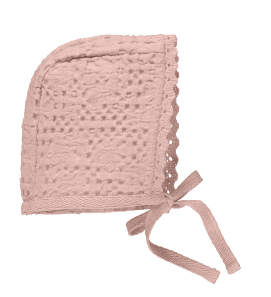 Organic Cotton Waffle Bonnet for Babies (Newborn to 9 Months) - Soft & Breathable Infant Hat for Sleeping, Outdoors, and Newborn Photography
