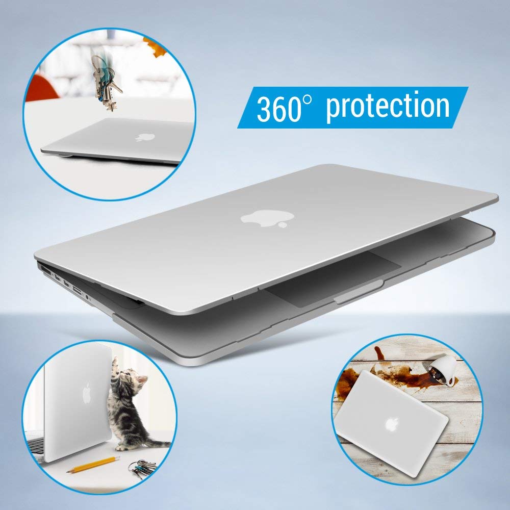 IBENZER Hard Shell Case with Keyboard Cover for MacBook Pro 13 Inch (2012-2015 Models A1502 A1425) - Crystal Clear Protective Cover for Old Version Apple Mac Pro Retina 13 | Perfect for Work, Travel & School