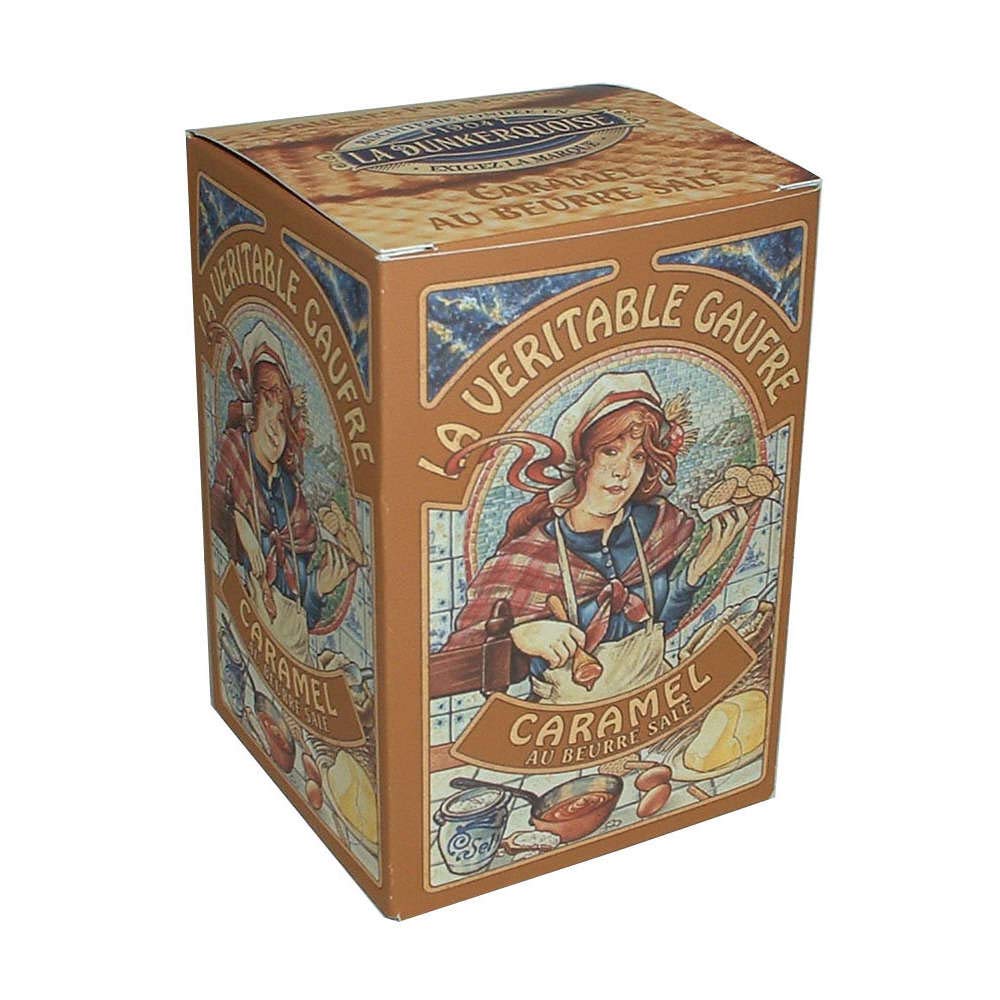 La Dunkerquoise French Waffle Cookies - Caramel Flavor | Authentic Belgian-Style Waffle Biscuits | Perfect for Coffee Time, Afternoon Tea & Gift Giving