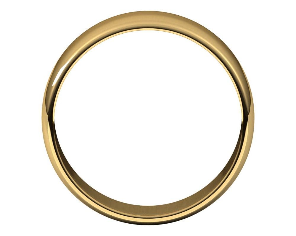 10K Yellow Gold 7mm Half Round Wedding Band for Women - Elegant Bridal Jewelry