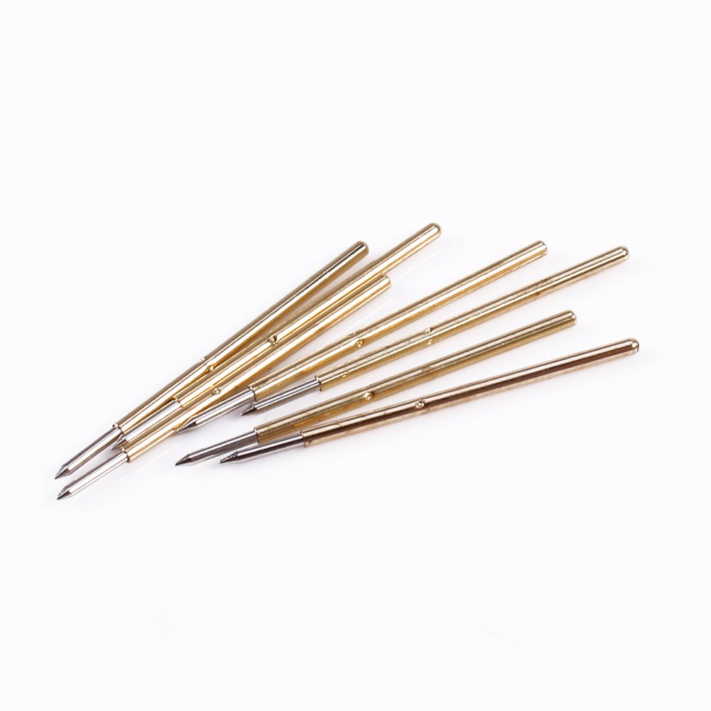 100PCS P50-B1 Spring Test Probes - 0.68mm Sharp Angle Needle Head Pins for Circuit Board Testing - Perfect for PCB Repair, Electronics Debugging & Micro Soldering
