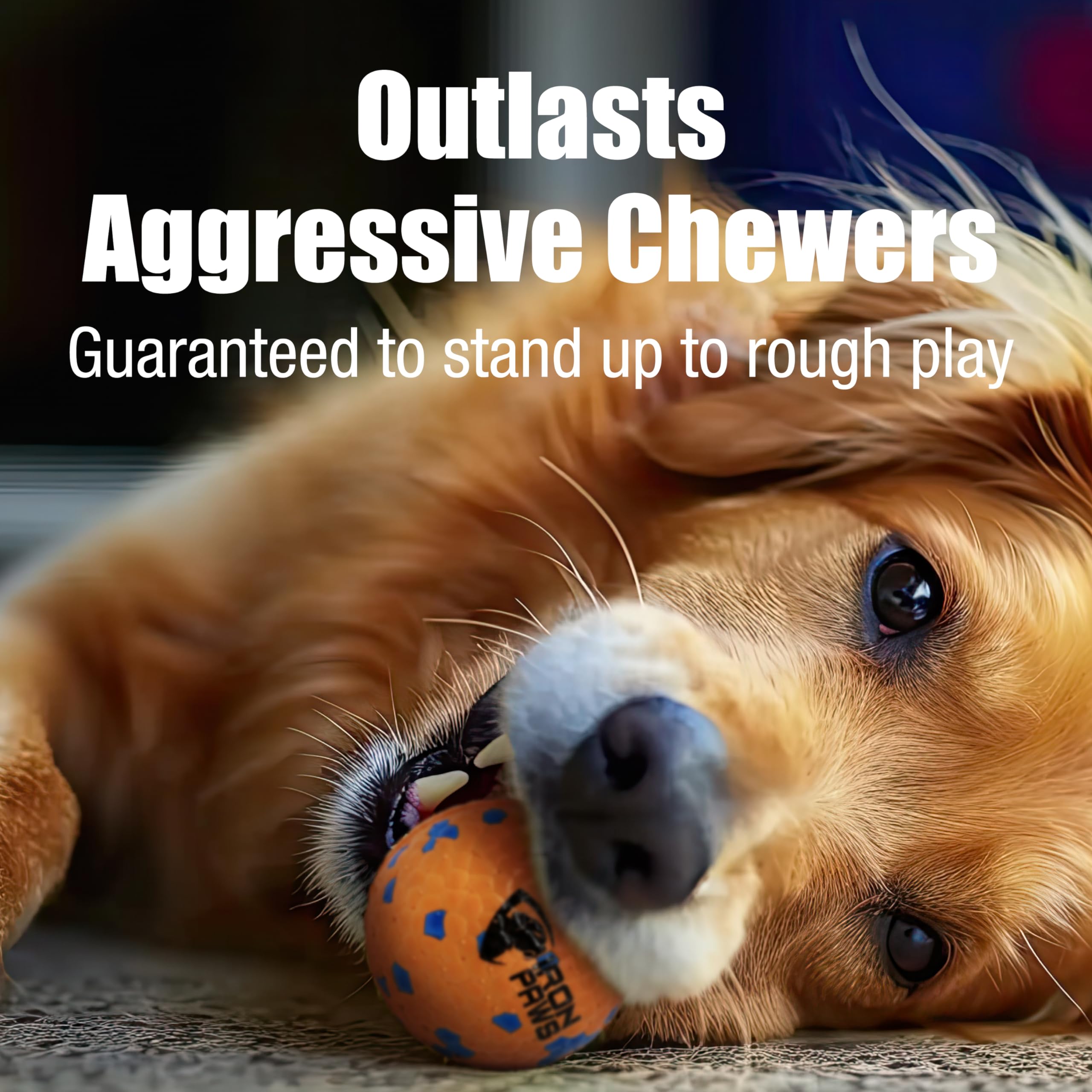 Indestructible Dog Ball - Durable Chew Toy for Aggressive Chewers, Blue Tough Rubber Dog Toy for Fetch, Indoor & Outdoor Play - Perfect for Training, Exercise & Playtime with Large Breed Dogs