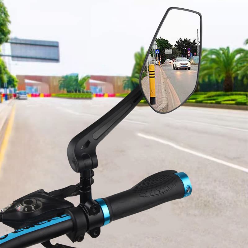 360° Rotatable Motorcycle Mirror Set - Adjustable Handlebar Rear View Mirrors for Enhanced Safety | Perfect for Cruisers, Sport Bikes & Road Trips