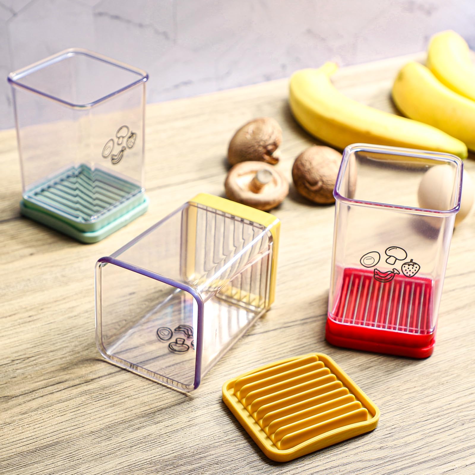 Premium Stainless Steel 3-in-1 Fruit & Egg Slicer - Banana Strawberry Cutter, Quick Salad Maker, Kitchen Gadget for Healthy Snacks & Meal Prep | Perfect for Smoothie Bowls, Fruit Platters & Party Appetizers