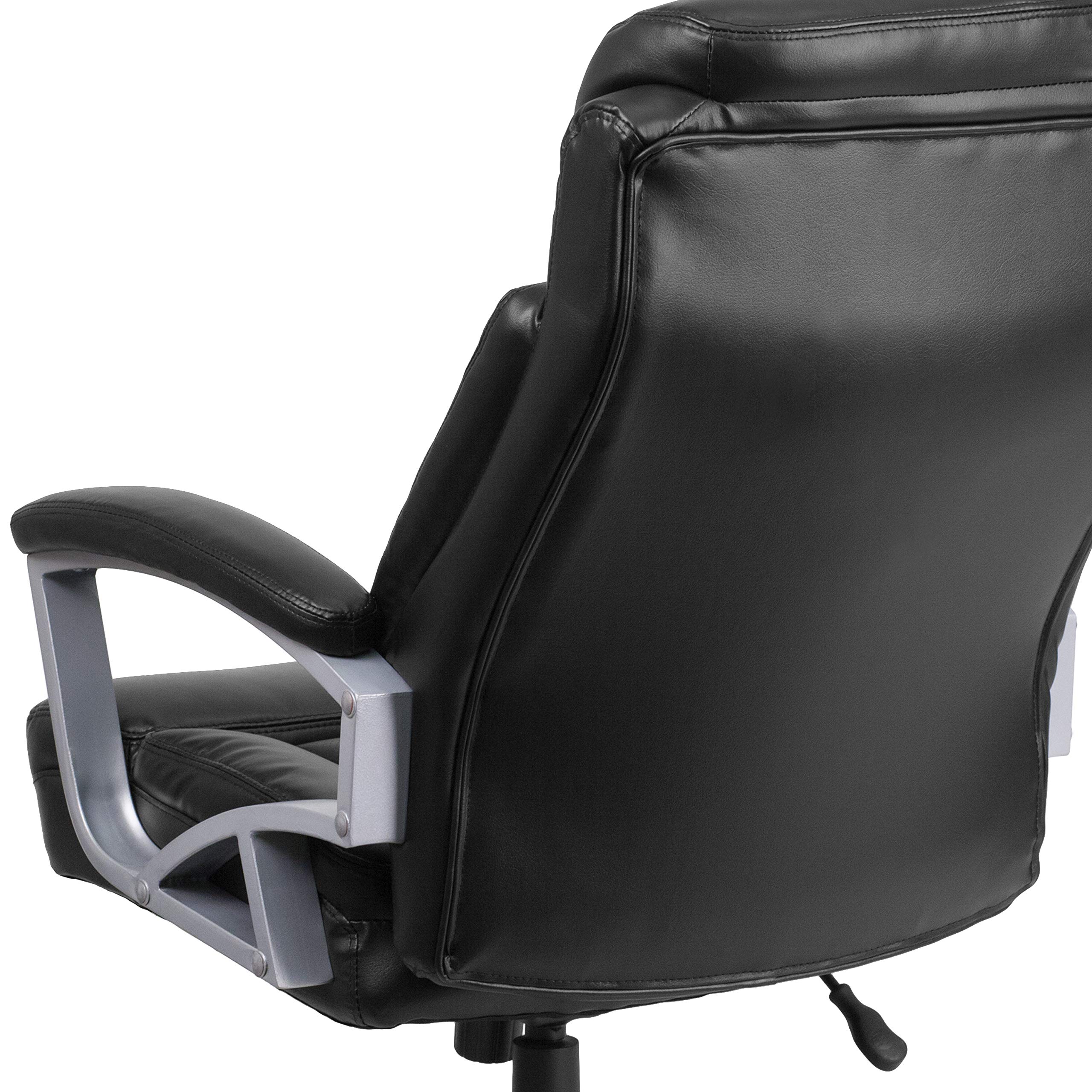 500 lb. Heavy Duty Big & Tall Black LeatherSoft Executive Swivel Ergonomic Office Chair with Lumbar Support - Perfect for Home Office, Gaming, and Conference Rooms