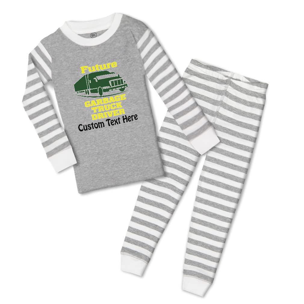 Custom Cotton Toddler Pajamas for Boys & Girls - Future Garbage Truck Driver Design - Snug Fit Sleepwear for Kids - Perfect for Bedtime & Playtime